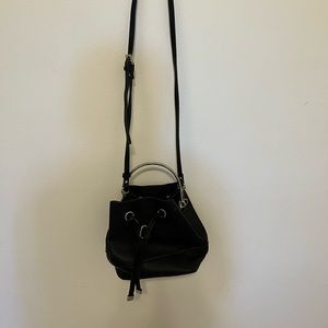Black bucket bag